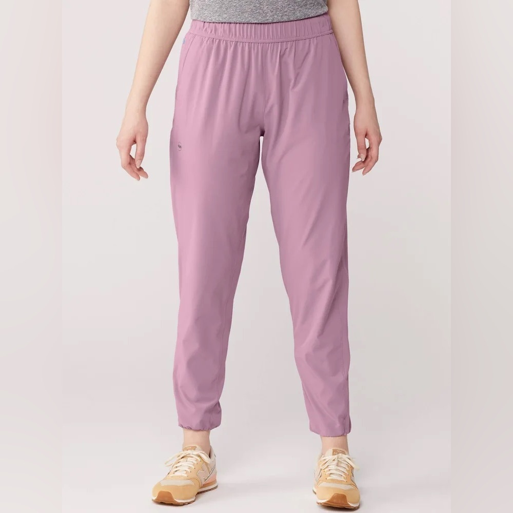 Janji Women's Size Small Cloudburst Purple Transit Tech Jogger Pants Zip Pockets